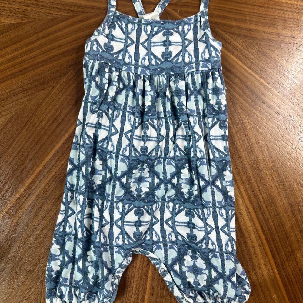 Kate Quinn SIZE 3-6 Months baby Bamboo Sleeveless Romper Bodysuit Blue